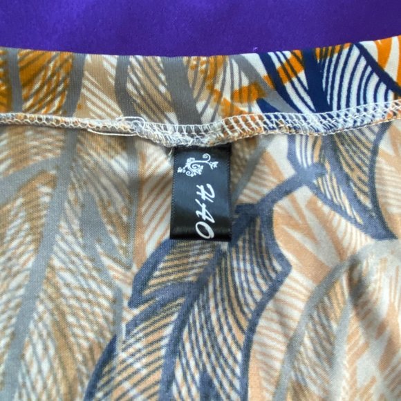 NWOT๐ Haoohu Retro Style Feather Print Dress - Picture 12 of 16